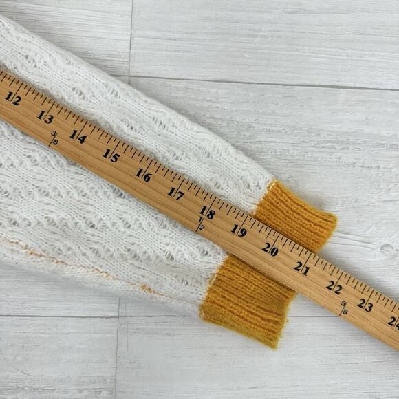 POL Chunky Cable Knit Colorblock Sweater Women S Hooded Yellow White Spring Twee - Picture 11 of 13